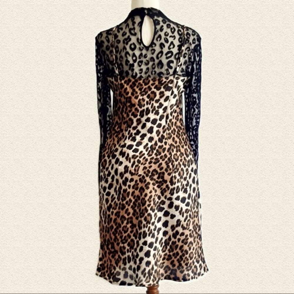 Reduced 20%Off‼️Guess Leopard Print & Black Dress Size M - Picture 2 of 8